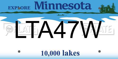 LTA47W Minnesota License Plate