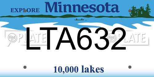 LTA632 Minnesota License Plate