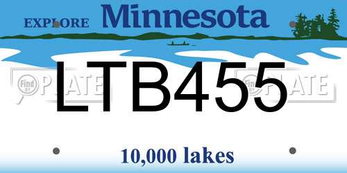 LTB455 Minnesota License Plate