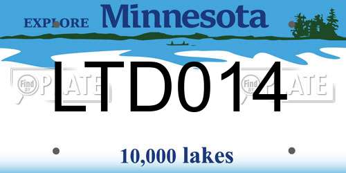 LTD014 Minnesota License Plate