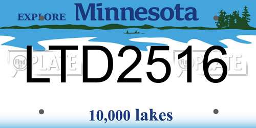LTD2516 Minnesota License Plate