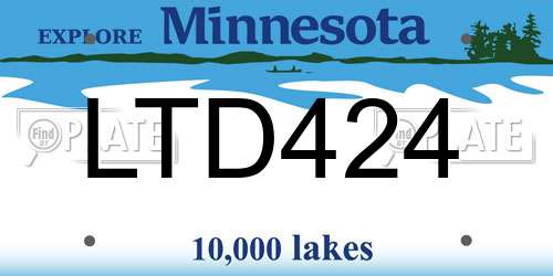 LTD424 Minnesota License Plate