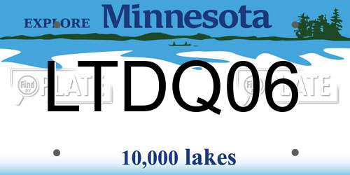 LTDQ06 Minnesota License Plate