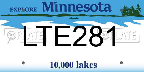 LTE281 Minnesota License Plate