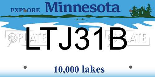 LTJ31B Minnesota License Plate