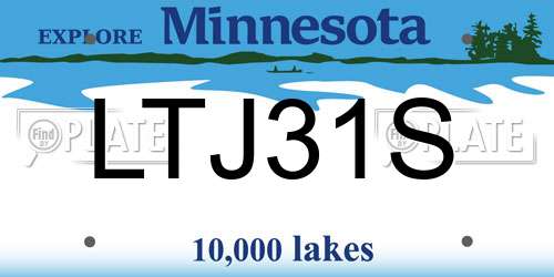 LTJ31S Minnesota License Plate