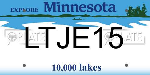 LTJE15 Minnesota License Plate