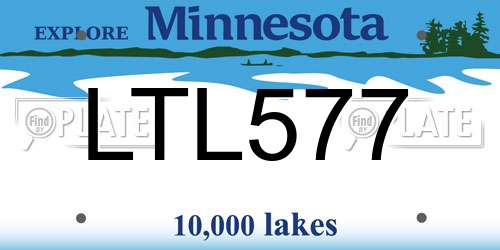 LTL577 Minnesota License Plate