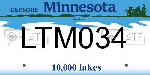 LTM034 Minnesota License Plate