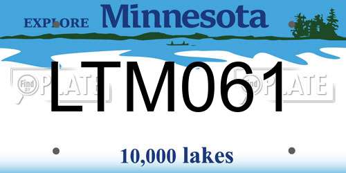 LTM061 Minnesota License Plate