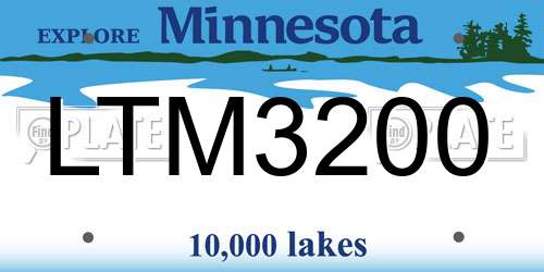 LTM3200 Minnesota License Plate