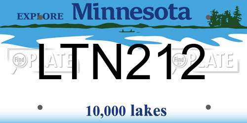 LTN212 Minnesota License Plate