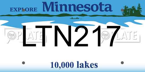 LTN217 Minnesota License Plate