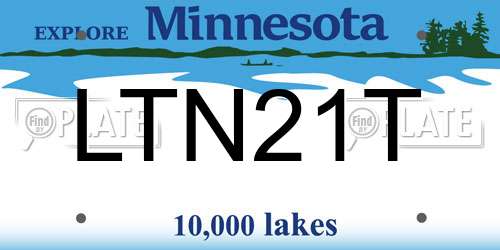 LTN21T Minnesota License Plate