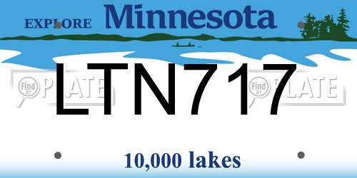 LTN717 Minnesota License Plate