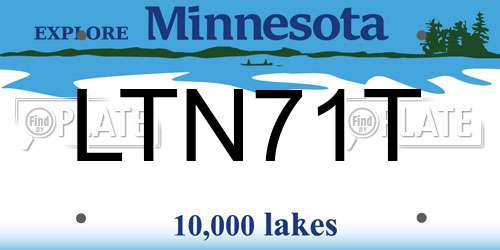 LTN71T Minnesota License Plate