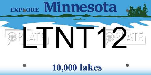 LTNT12 Minnesota License Plate