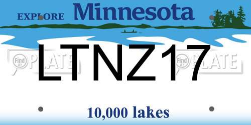 LTNZ17 Minnesota License Plate