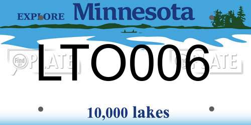 LTO006 Minnesota License Plate