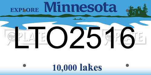 LTO2516 Minnesota License Plate