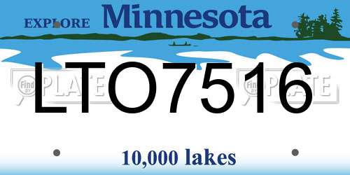 LTO7516 Minnesota License Plate