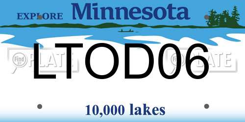 LTOD06 Minnesota License Plate