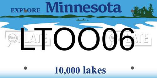 LTOO06 Minnesota License Plate