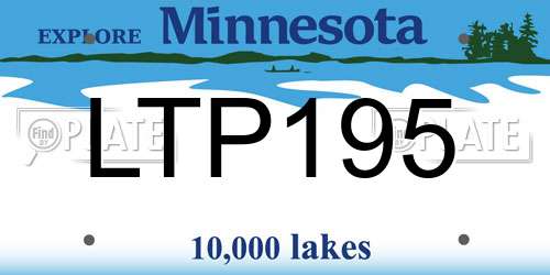 LTP195 Minnesota License Plate
