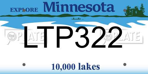 LTP322 Minnesota License Plate