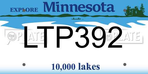 LTP392 Minnesota License Plate