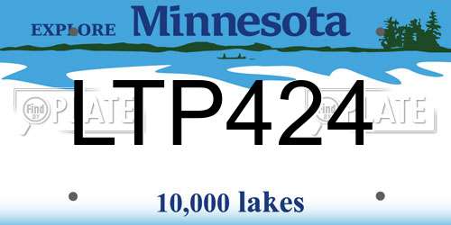 LTP424 Minnesota License Plate