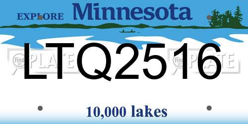 LTQ2516 Minnesota License Plate