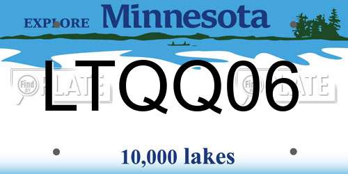 LTQQ06 Minnesota License Plate