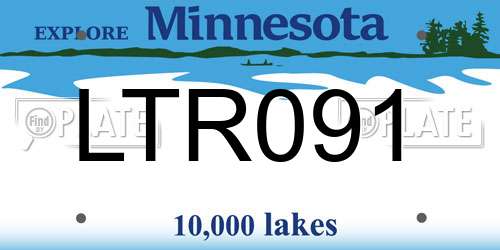 LTR091 Minnesota License Plate