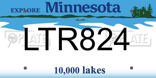 LTR824 Minnesota License Plate