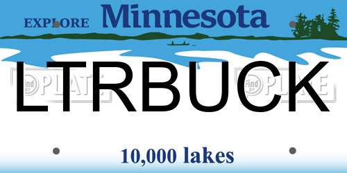 LTRBUCK Minnesota License Plate