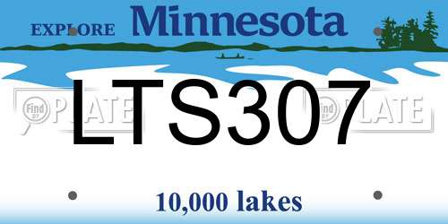 LTS307 Minnesota License Plate