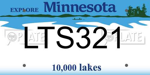 LTS321 Minnesota License Plate