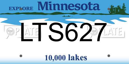 LTS627 Minnesota License Plate