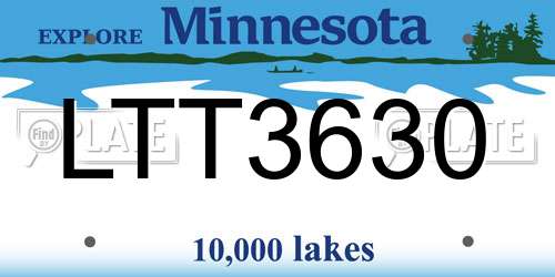 LTT3630 Minnesota License Plate