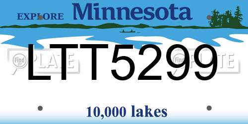 LTT5299 Minnesota License Plate