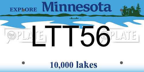 LTT56 Minnesota License Plate