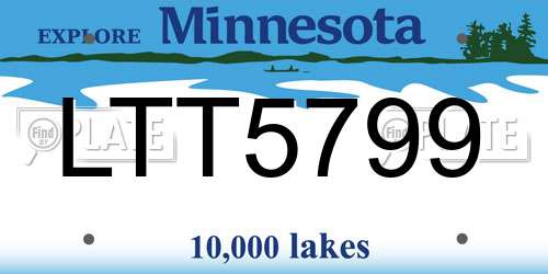 LTT5799 Minnesota License Plate