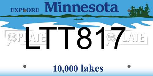 LTT817 Minnesota License Plate