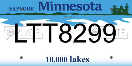 LTT8299 Minnesota License Plate