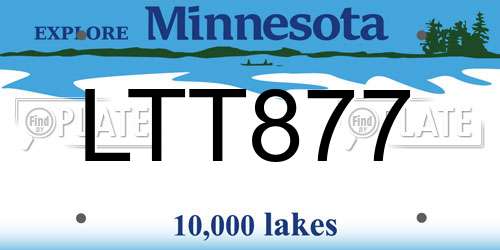 LTT877 Minnesota License Plate