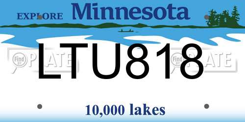 LTU818 Minnesota License Plate
