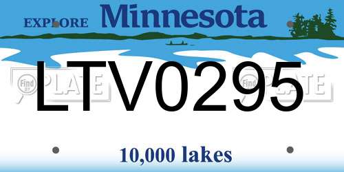 LTV0295 Minnesota License Plate