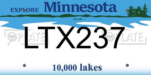 LTX237 Minnesota License Plate