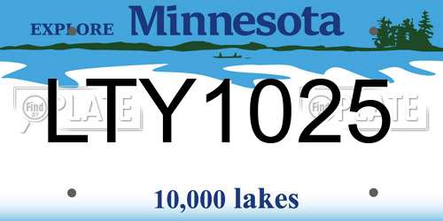 LTY1025 Minnesota License Plate